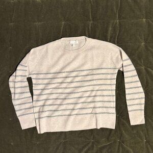 The White Company | White and Silver Cashmere Sweater | M